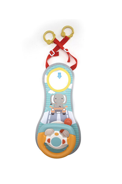 Fab N Funky Baby Steering Wheel Musical Toy, Sounds & Mirror for Infants 3M+