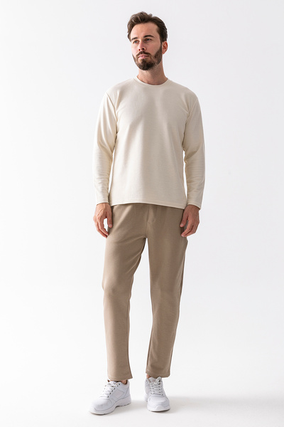 JB John Borners Men's Elastic Waist Pocket Detailed Jogger Trousers Light Khaki - 8079