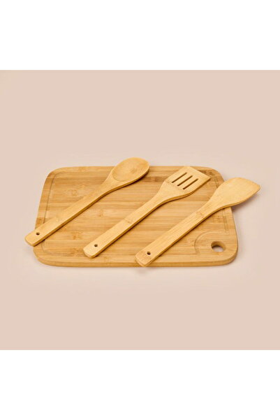 Efemark 4 Piece Bamboo Kitchen Set - Light Brown - 36X26 cm + 30 cm