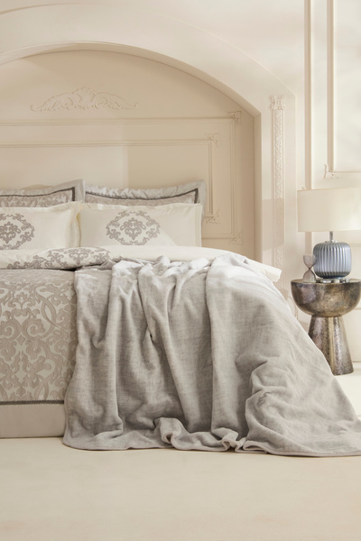 Karaca Home Grace 8 Piece Double Dowry Set Gray