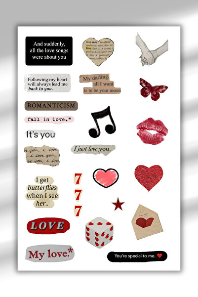 birikiyedi Vintage Sticker Planner Ajanda Bullet Journal Için Uygun Set