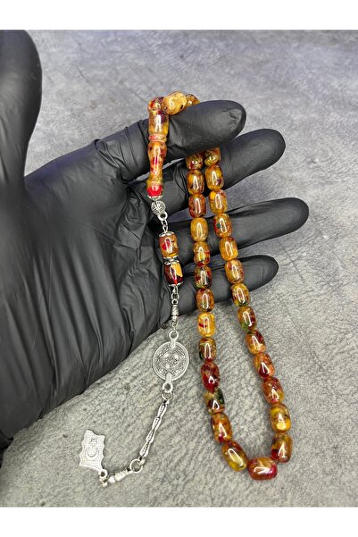 Mos Tespih Mozaic High-End Moire Crimping Amber Tasbih