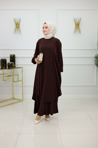 Enans Design Set de 2 piese Hijab pentru femei, tunică și pantaloni