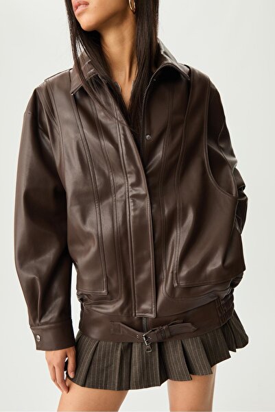 Stradivarius Oversize Suni Deri Ceket