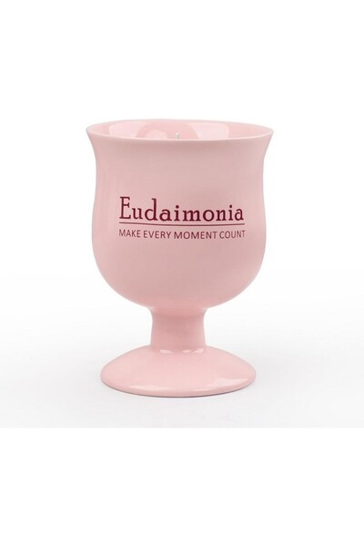 Autumnlife Lumânare parfumată cu aroma de tuberoză in pahar de ceramica,, roz, 250 grame,