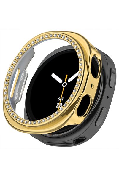 Sneezy Samsung Galaxy Watch 8 40mm İle Uyumlu Zarif Kristal Taşlı Kasa Koruyu...