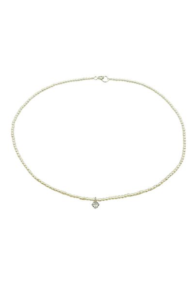 Abundo "Pure Drop" shell pearl necklace with accessories and 925 silver pendant, 36 cm
