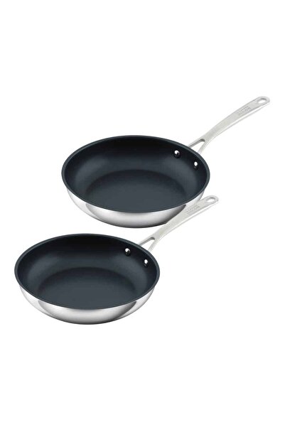 Kuhn Rikon Set de 2 tigăi, Ø 24/28 cm, oțel inoxidabil și titan, Kuhn Rikon, Allround