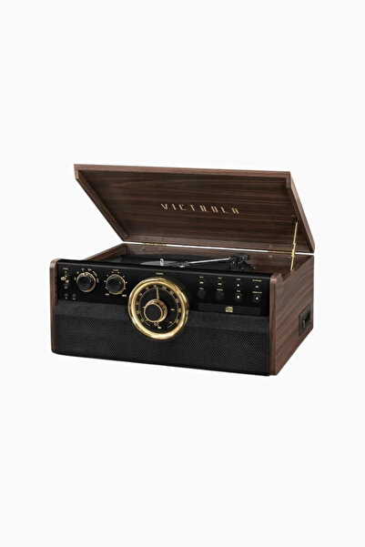 Victrola Empire 6'sı 1 Arada Bluetooth Plak Çalar CD Kaset Radyo Ahşap Retro Tasarım