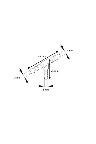 PAA-auto Tee for connecting fuel pipes 3x2x3 mm