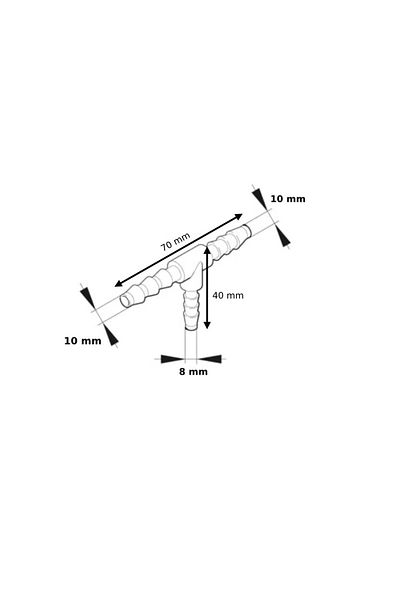 PAA-auto Tee for connecting fuel pipes 10x8x10 mm