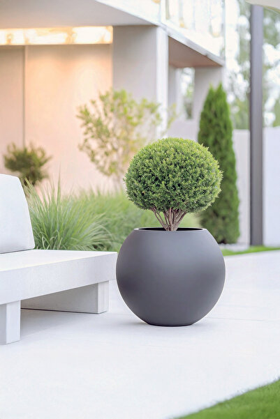 DEQQU Aura Sphere Fiber Küre Saksı - Çap 60cm x Yükseklik 50cm Büyük Boy