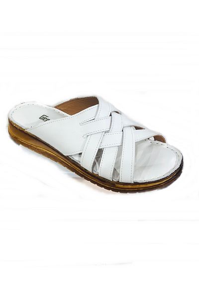 Geppetto Women's Red Genuine Leather Slippers (if Your Foot Is Narrow, Take One Number Bigger)