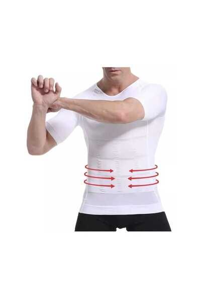 Fstyle Men's Gynecomastia Sports Shaper, Posture Support Shaper for Tummy and Chest, Size S