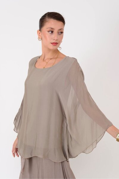Park Moda 6115 BLUZ DE MĂNUȘĂ SPANIOLE DE MĂTASE