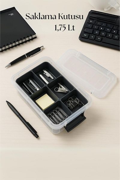 EWs 1.75 L Transparent Storage Box & Organizer Organizing Box