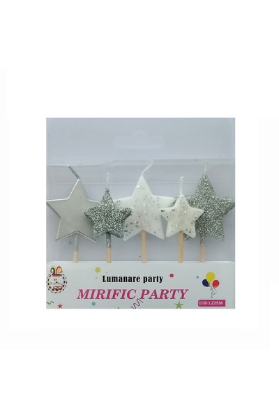 SDX Market Set of 5 birthday candles for star cake, 6 cm