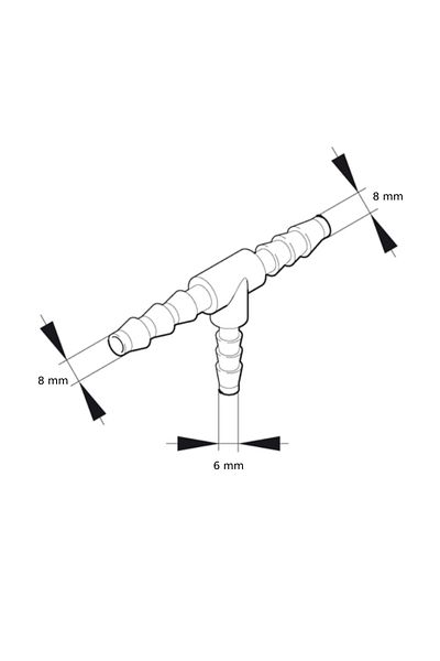 PAA-auto Teu pentru racordare conducte combustibil 8x6x8 mm