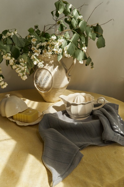 BOHEMAİ Alba Striped Smoked Linen Scarf