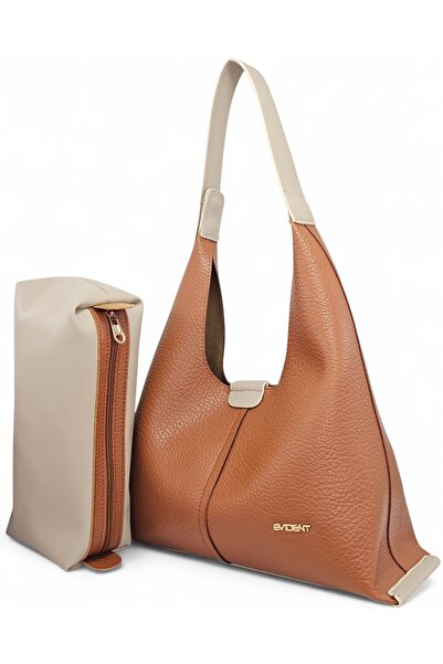 Evident Soft Textured Women's Shoulder Bag with Tan Color Puppy Adjustable Lock Strap