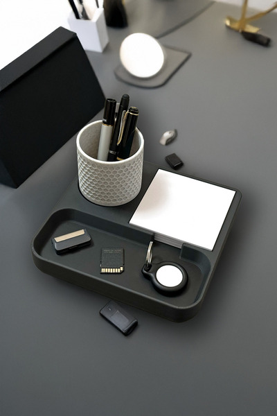 Melyonek Desktop Organizer - Desktop Organizer with Pen Holder and Notepad Compartment