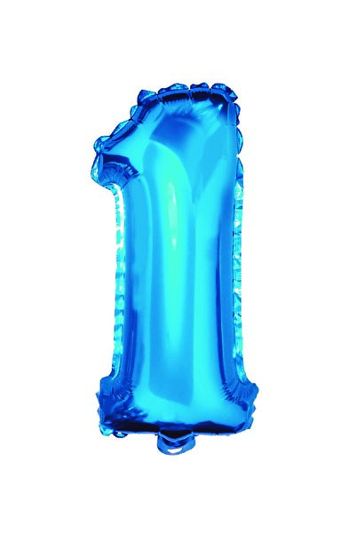 SDX Market Balon folie metalizat albastru, Mirific Party, numărul 1, 80 cm