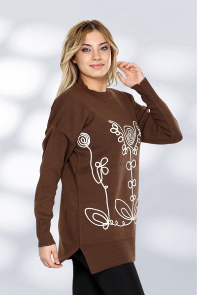 NEWCO Comfortable Fit Stylish Patterned Knitwear Long Sweater Modern and Elegant Appearance