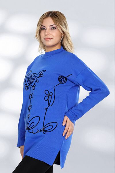 NEWCO Comfortable Fit Stylish Patterned Knitwear Long Sweater Modern and Elegant Appearance