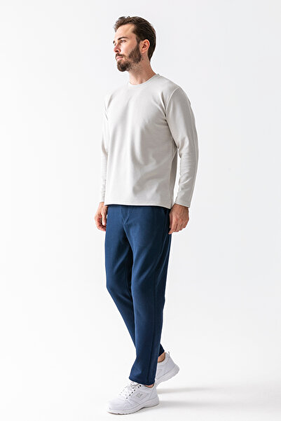 JB John Borners Men's Elastic Waist Pocket Detailed Jogger Trousers Navy Blue - 8079