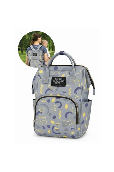 duoguo Rucsac multifuncțional pentru mame și bebeluși, mâner de mână/umbrelă și cărucior, multicolor,