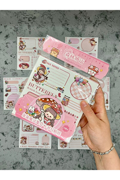 Kağıt Gemi Dükkan مجموعة ملصقات وملصقات بوستيت من سفن ماجيك، 12 ورقة، 86 قطعة، وردي فاتح/ورق لاصق/ملصق/ملصقات