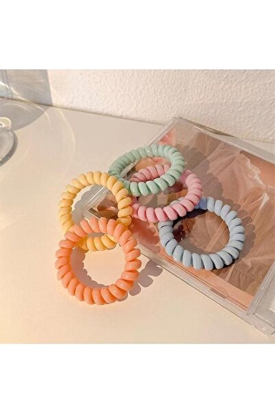 ella'nın çarşısı Kalın Makarna Model Pastel Renk 3lü Lastik Toka