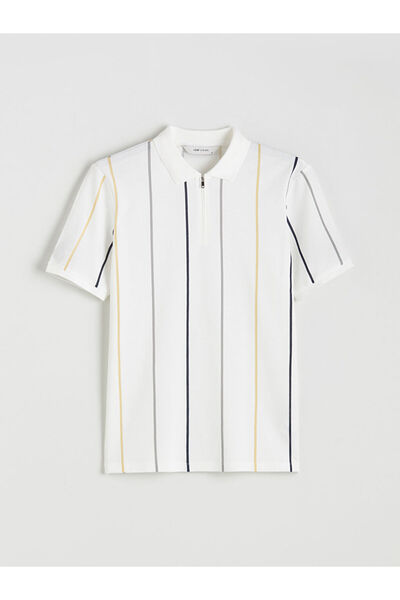 LC Waikiki Tricou pentru bărbați cu guler tip Roba, cu dungi, în dungi, de la...