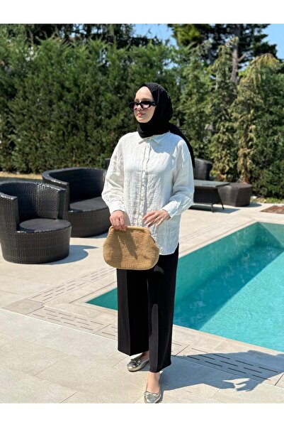 Orfeo Negro Keten Gömlek 34377 Ekru