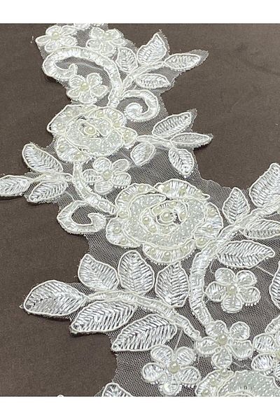 karantuhafiye Beaded Applique / Single Applique / Cream