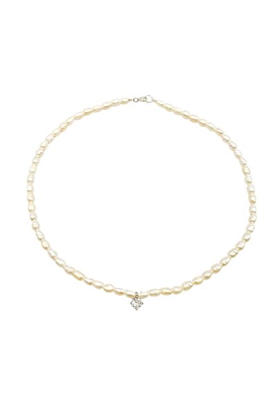 Abundo Colier "Cristal Drop" din perle de cultură cu accesorii și pandantiv din argint 925, 37 cm
