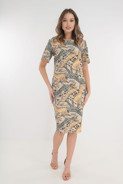 Vanessa Line RO Beige dress with animal print