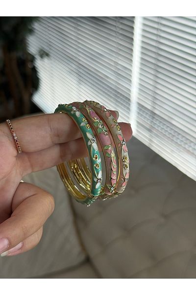 DGK COLLECTİON Mineli Zircon Stone Bebe Pink Steel Handcuff Bracelet