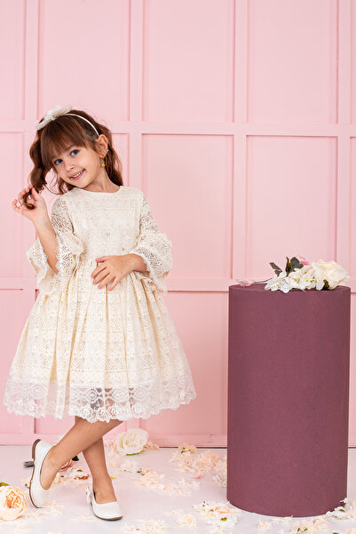 SÜSLÜ PİNK KİDS Kız Çocuk Dantelli Elbise