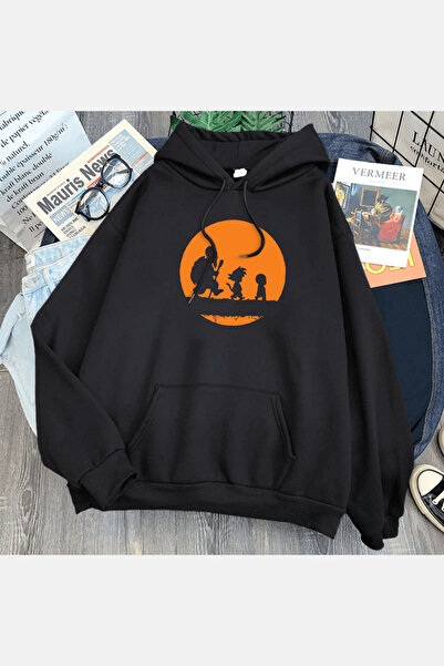 Harajuku Style Hanorac negru Maestrul Roshi și Goku