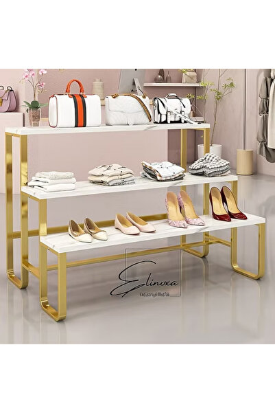 Elinoxa 720-0360 Mağaza Masası, Metal Tabanlı, Mağaza Vitrin Standı Ürün Stan...