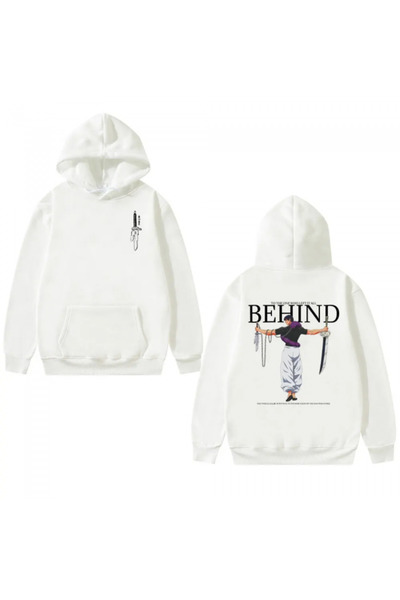 Harajuku Style Бял Фушигуро Тоджи зад качулка