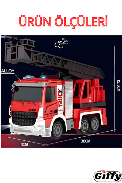 giffy Oyuncak Uzaktan Kumandalı Full Fonksiyon Metal Şarjlı Sesli Işıklı İtfaiye İş Makinesi