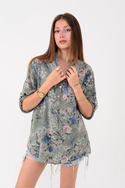 Park Moda 15455F-98 ΠΟΥΚΑΜΙΣΟ ΜΕ ΣΧΕΔΙΟ ΣΚΟΥΡΟ ΛΟΝΤ