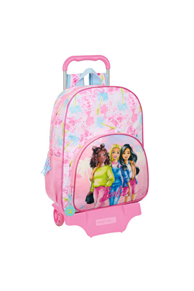 Barbie School Rucksack with Wheels Painterly Pink Sky blue 33 x 42 x 14 cm