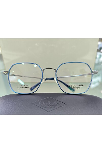 Lee Cooper Mavi geometrik optik çerçeve