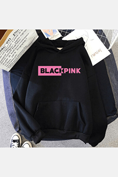 Harajuku Style Μαύρο Black Pink Hoodie