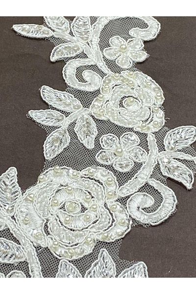 karantuhafiye Beaded Applique / Single Applique / Cream