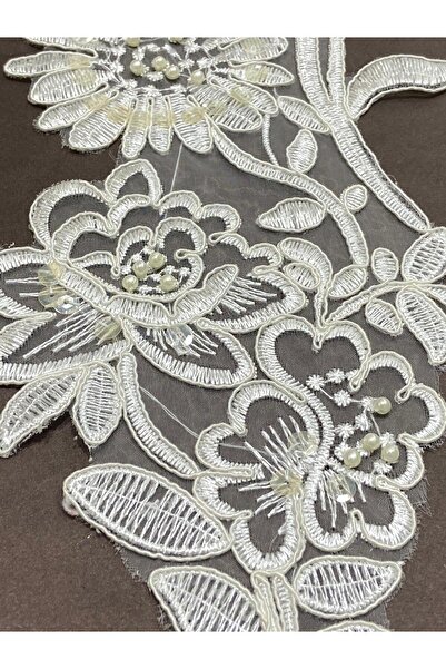 karantuhafiye Beaded Applique Pearl Embroidered / Set of 2 / Cream
