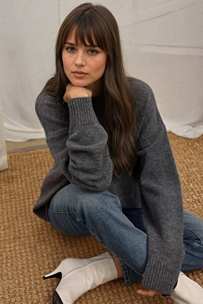 Hiccup Pulover confortabil din tricotaj cu guler rotund